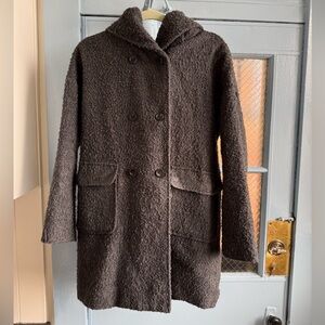 Women's Muji Double-Breasted Gray Coat